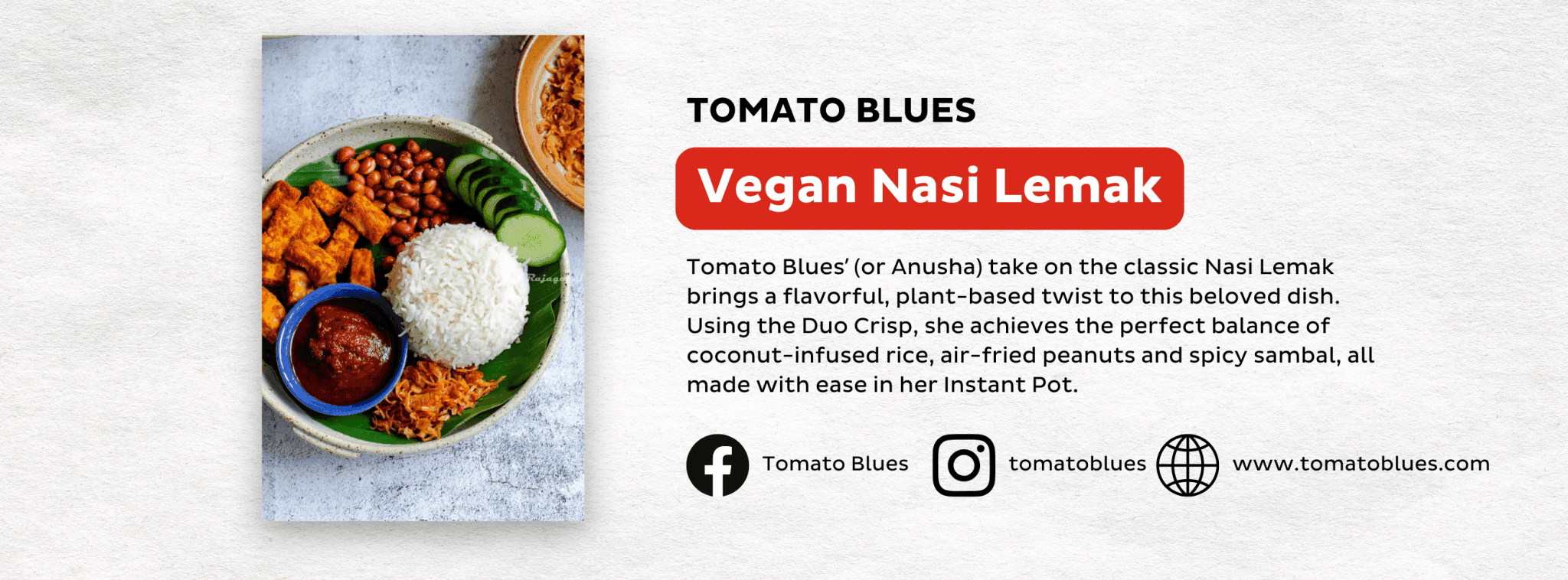 Tomato Blues' Vegan Nasi Lemak Banner